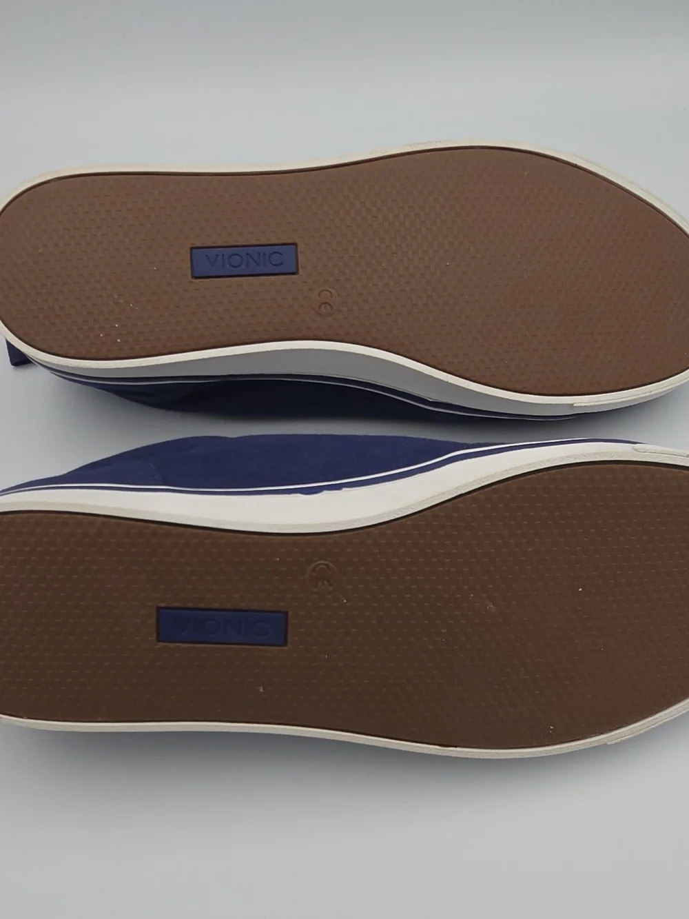 Vionic Navy Canvas Sneakers with Brown Lace Details